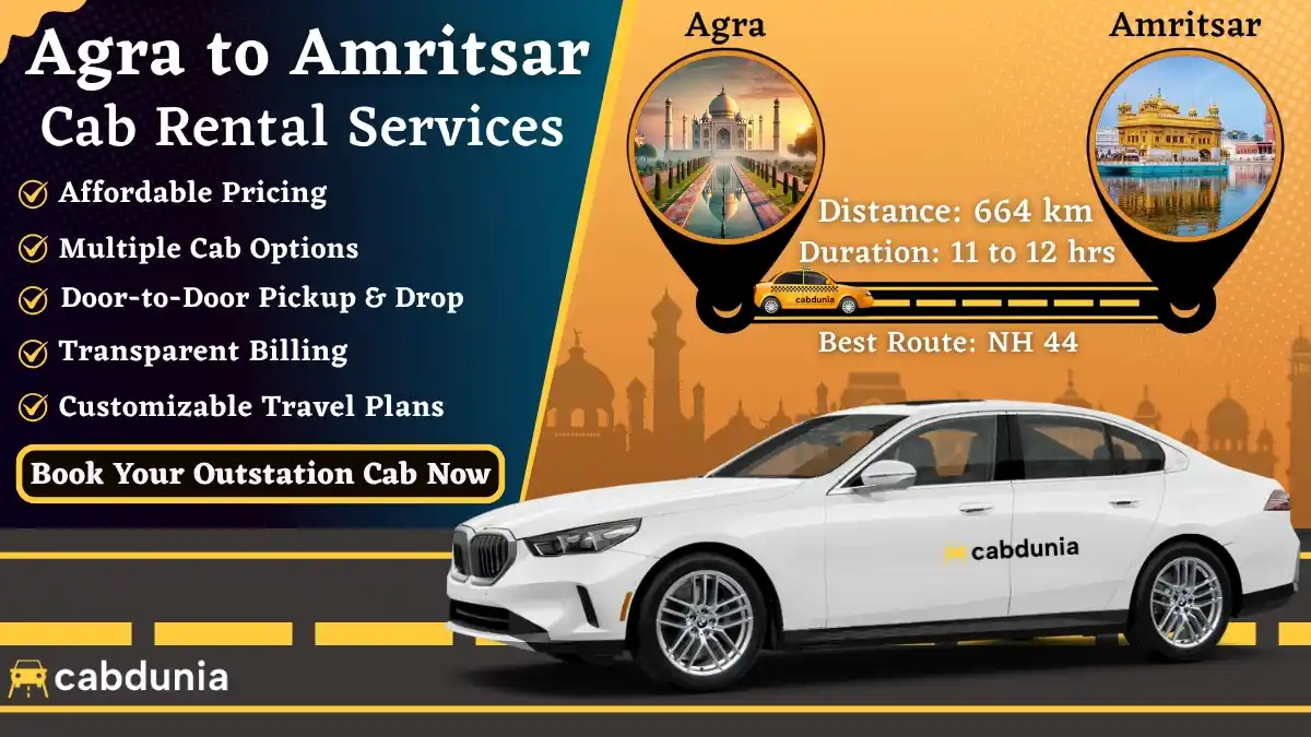 Agra to Amritsar Taxi Rental Services