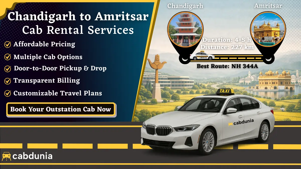 Chandigarh to Amritsar Cab Services