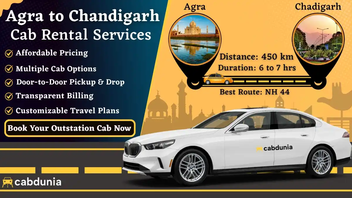 Agra to Chandigarh Cab Rental Services