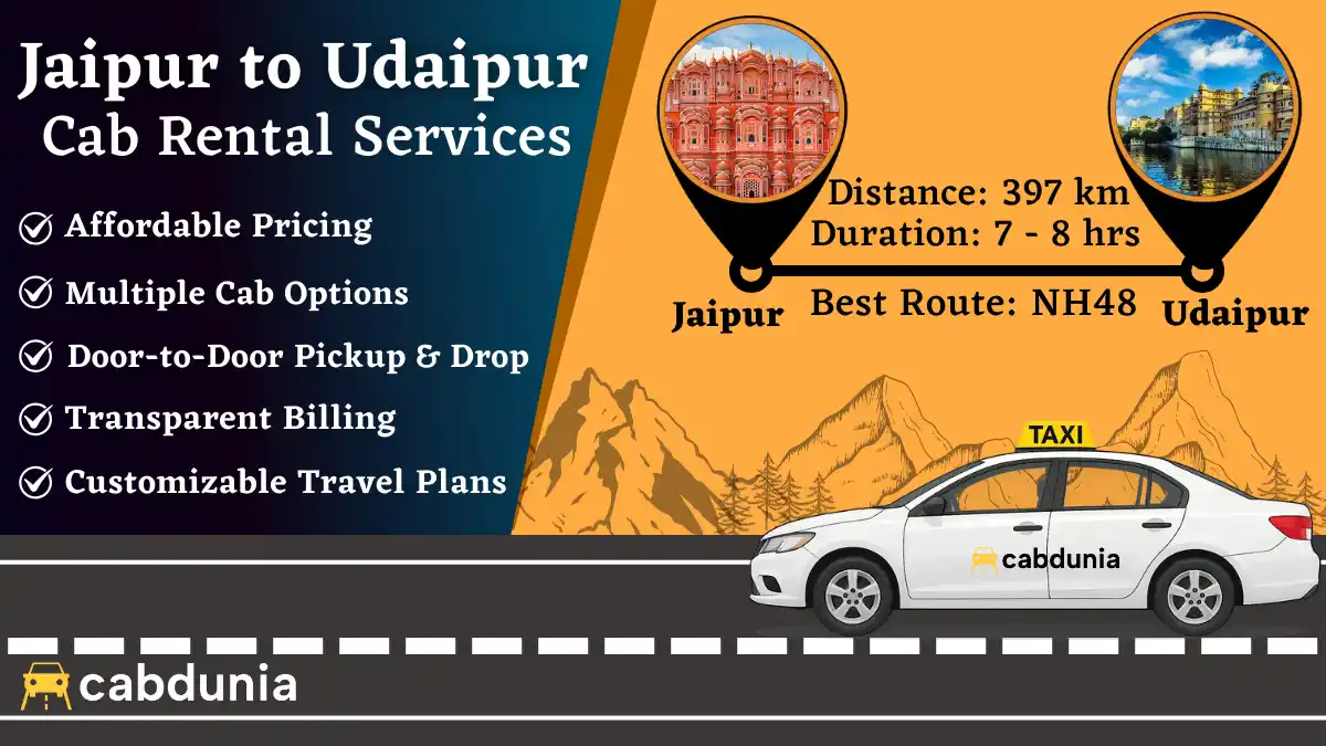 Rent a taxi from Jaipur to Udaipur